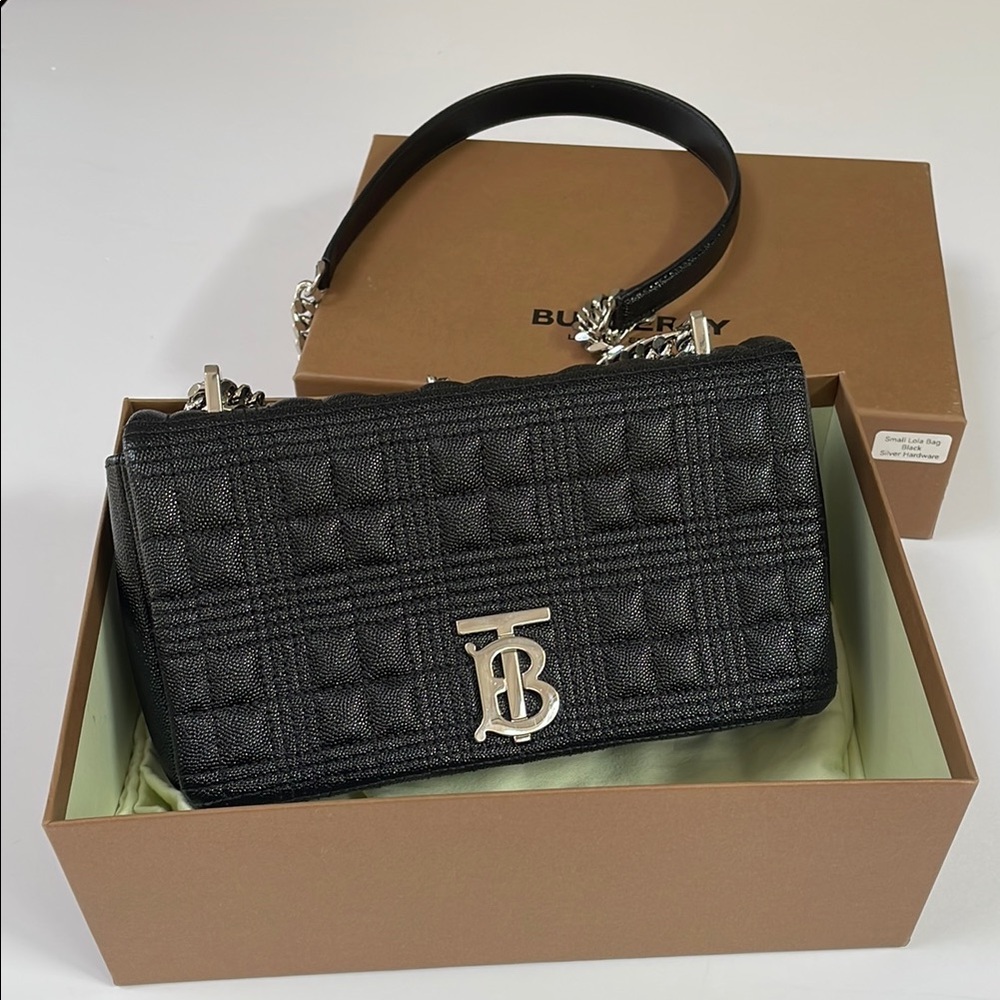 Burberry Black Quilted Shoulder Bag with silver hardware